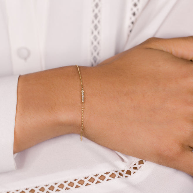 Bracelets Dana Rebecca Sylvie Rose Station Bracelet in Yellow Gold Dana Rebecca