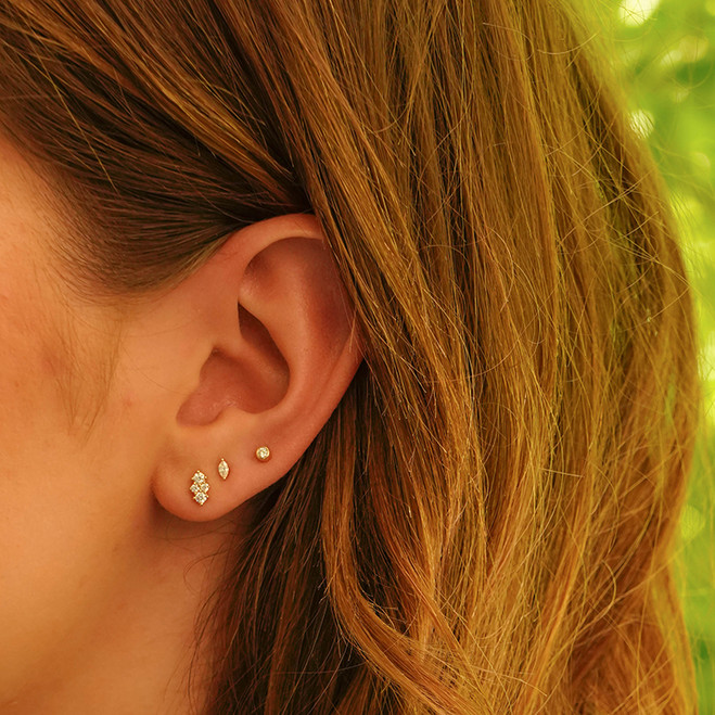 Earrings Dana Rebecca Vivian Lily Array Diamond Studs in Yellow Gold Dana Rebecca