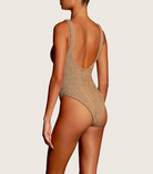 Swimwear Hunza G Domino Swimsuit in Metallic Cocoa Hunza G