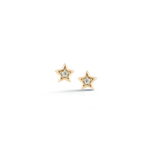 Earrings Dana Rebecca Julianne Himiko Mini Star Studs in Yellow Gold Dana Rebecca