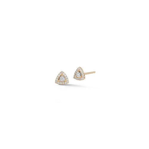 Earrings Dana Rebecca Emily Sarah Halo Diamond Studs in Yellow Gold Dana Rebecca