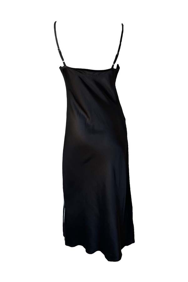 Dresses Enza Costa Bias Cut Slip Dress in Black Enza Costa