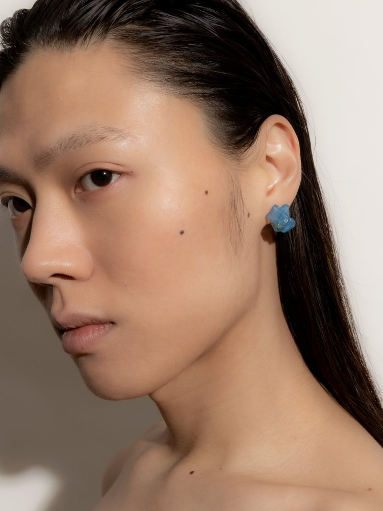 Earrings Keane Glass Knot Earring in Aquarius Keane