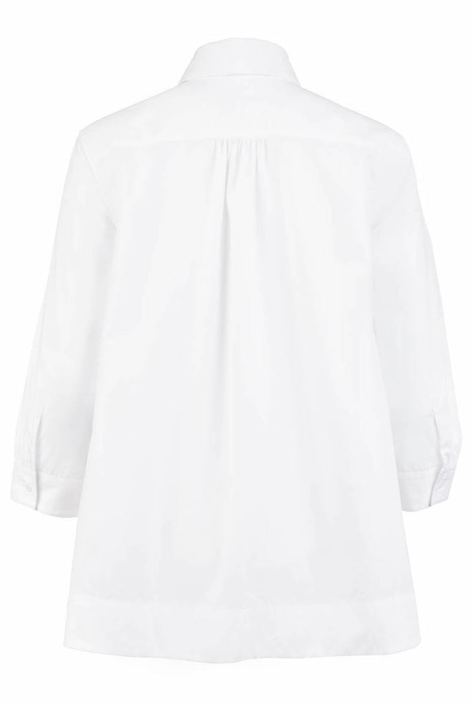 Tops Grammar "Preposition" Poplin Shirt in White Grammar