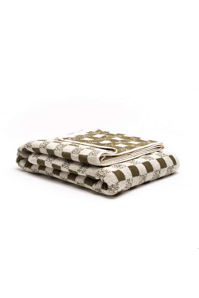 Towels House No. 23 Monroe Towel in Olive House No. 23