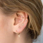 Earrings Zoe Chicco Itty Bitty Diamond Lightning Bolt Stud in Yellow Gold Zoe Chicco