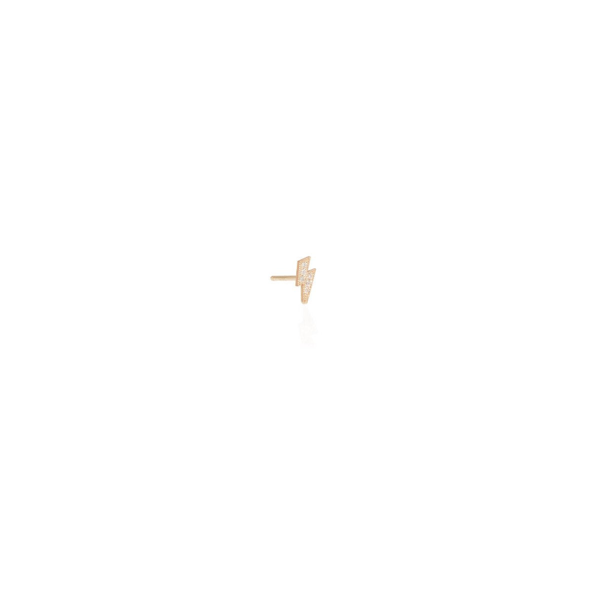 Earrings Zoe Chicco Itty Bitty Diamond Lightning Bolt Stud in Yellow Gold Zoe Chicco