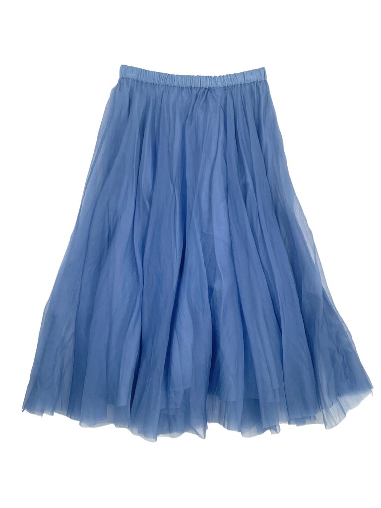 Skirts Louiza Babouryan Organza Midi Skirt in Periwinkle Louiza Babouryan