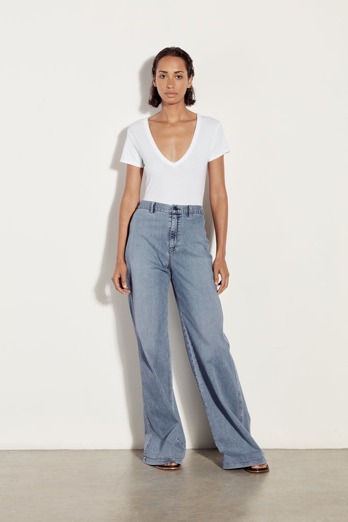 Pants Enza Costa High Waisted Wide Leg Pants in Midwash Enza Costa