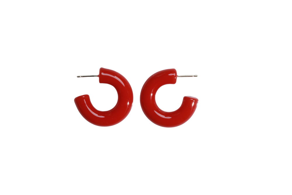 Earrings Keane Glass Mini Hoops in Ketchup Keane