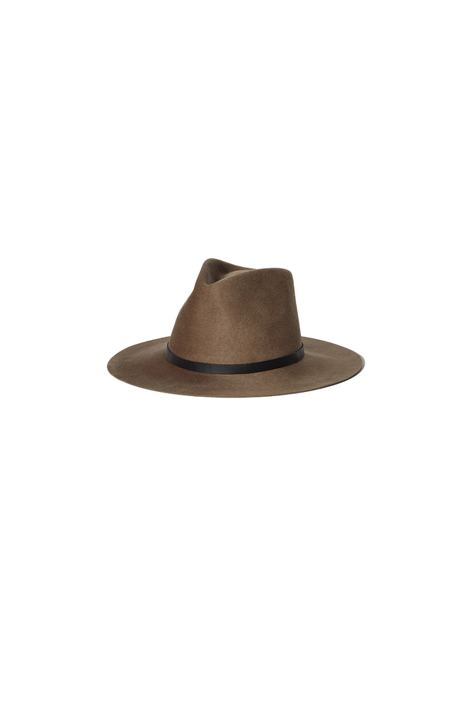 Hats Janessa Leone Olsen Wool Hat in Taupe Janessa Leone