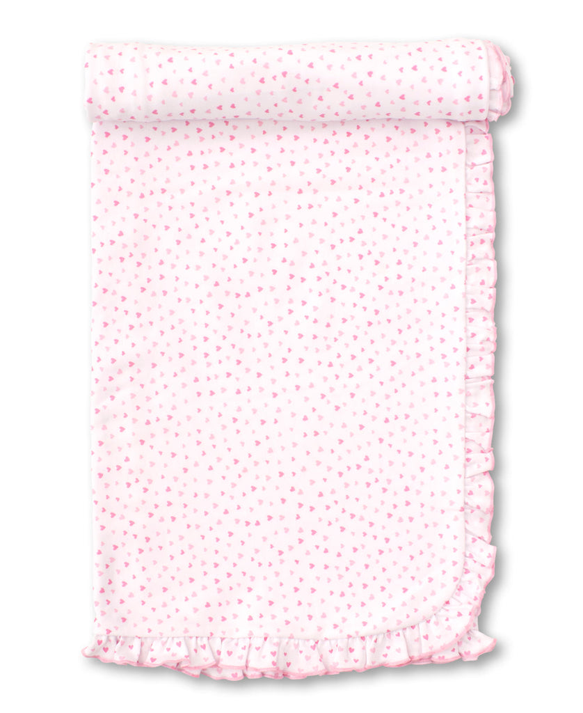 Baby Kissy Kissy Sweetheart Burp Cloth in White and Pink Kissy Kissy