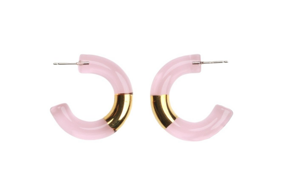 Earrings Keane 23K Gilded Block Hoops in Brozay Keane