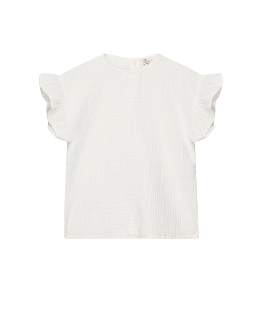 Childrens Apparel My Little Cozmo Ruffle Sleeve Tee in Ivory My Little Cozmo