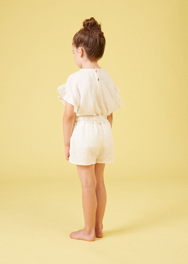 Childrens Apparel My Little Cozmo Ruffle Sleeve Tee in Ivory My Little Cozmo