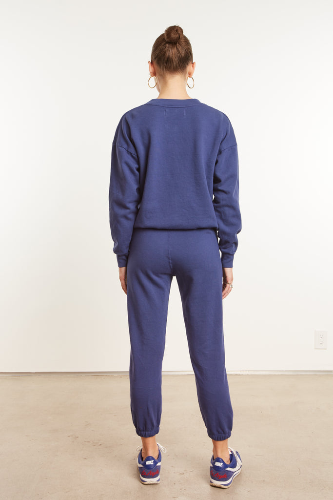 Tops SPRWMN Tiny College Logo Sweatshirt in Cobalt Sprwmn