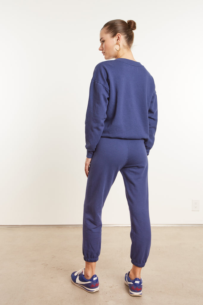 Tops SPRWMN Tiny College Logo Sweatshirt in Cobalt Sprwmn