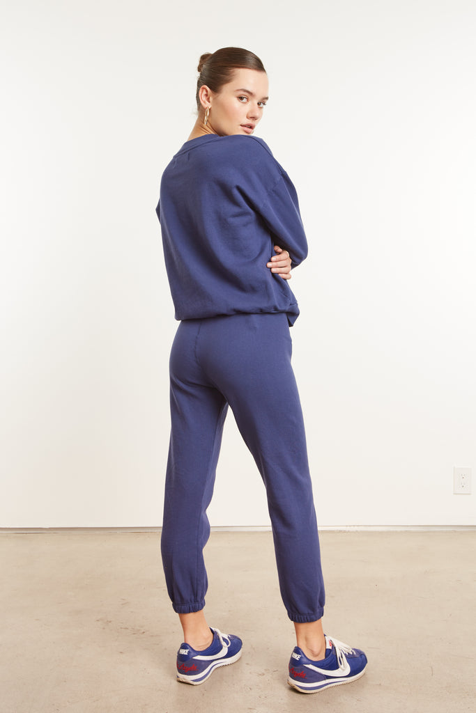 Tops SPRWMN Tiny College Logo Sweatshirt in Cobalt Sprwmn