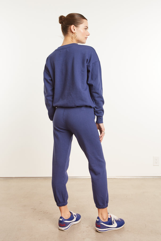 Tops SPRWMN Tiny College Logo Sweatshirt in Cobalt Sprwmn
