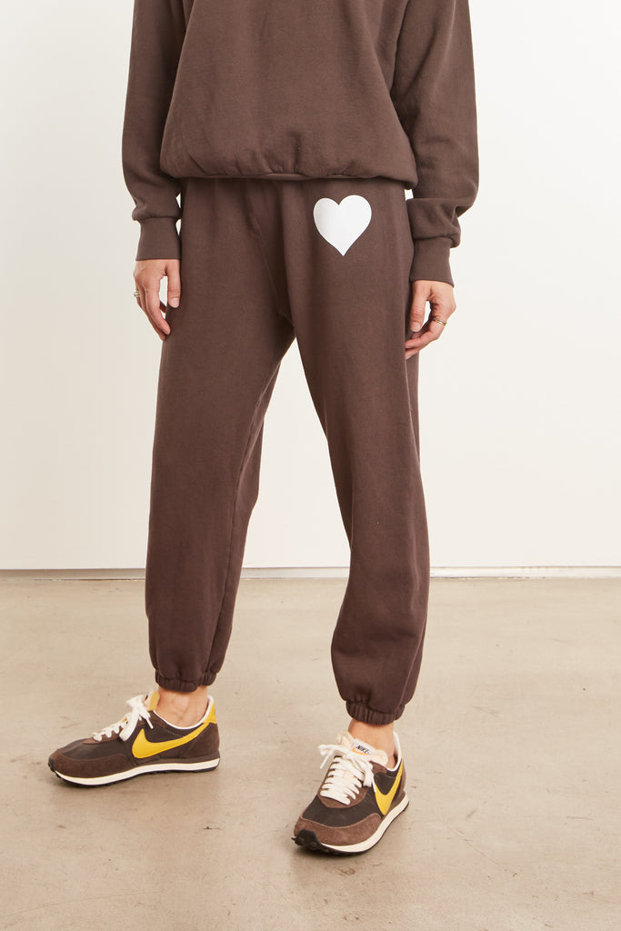 Pants SPRWMN Heart Logo Sweatpants in Dark Chocolate Sprwmn
