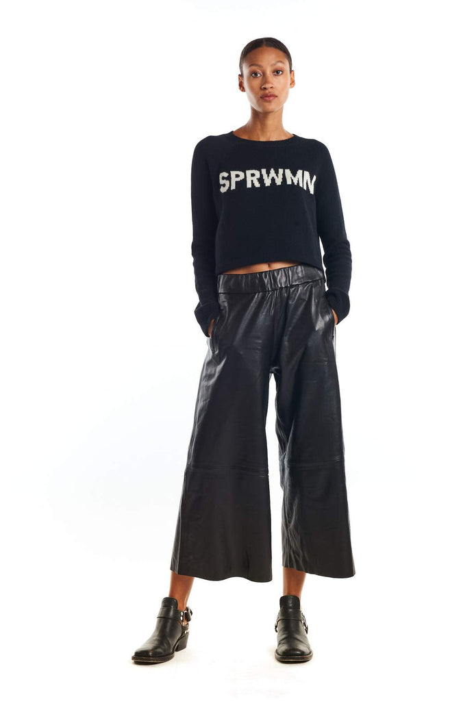 Leather Pants SPRWMN Leather Culotte in Black Sprwmn