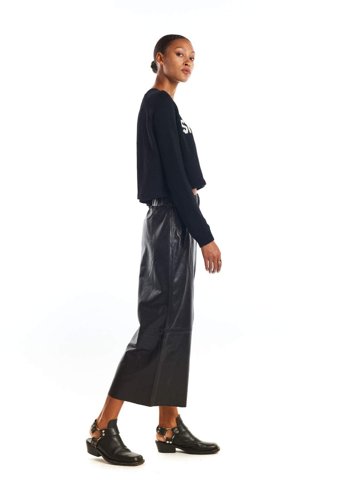Leather Pants SPRWMN Leather Culotte in Black Sprwmn