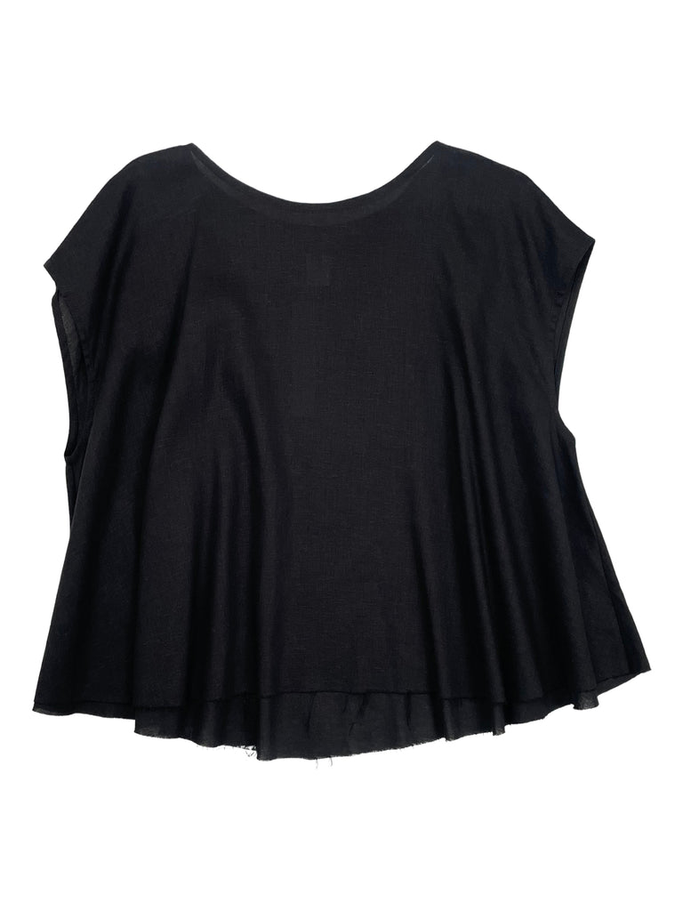 Tops Louiza Babouryan Linen Top in Black Louiza Babouryan