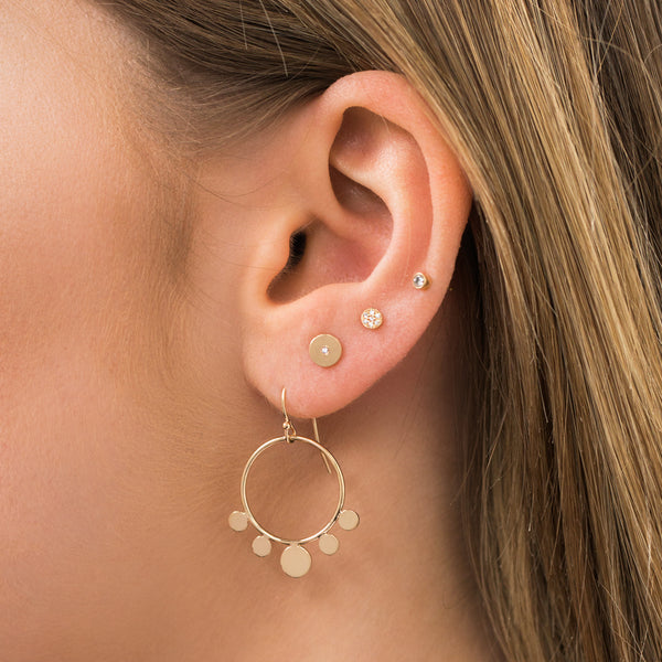 Earrings Zoe Chicco Diamond Disc Studs in Yellow Gold Zoe Chicco
