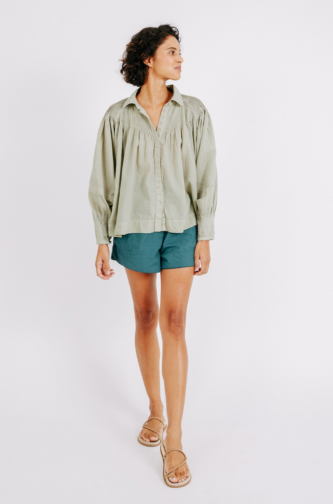 Tops Mirth Kerala Blouse in Sage Mirth