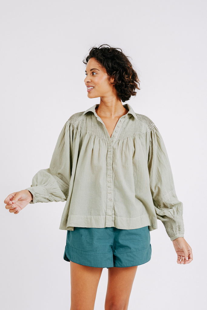 Tops Mirth Kerala Blouse in Sage Mirth