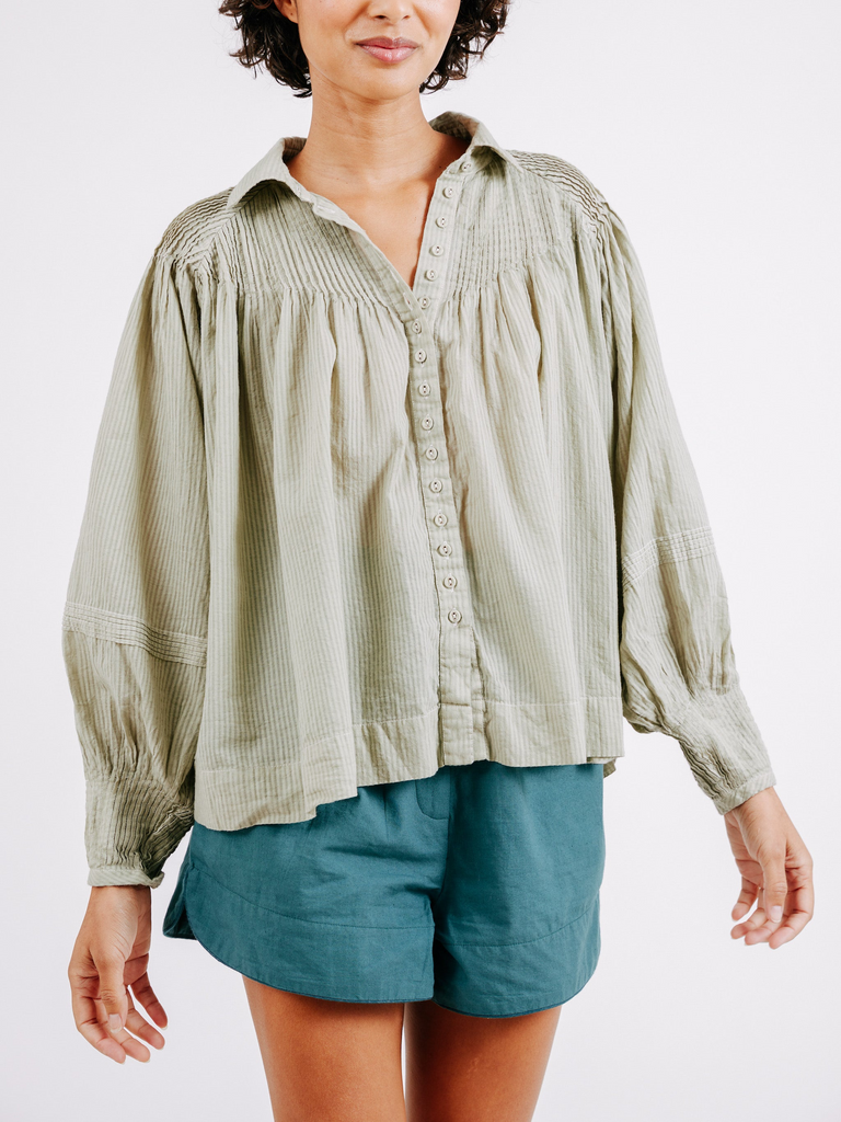 Tops Mirth Kerala Blouse in Sage Mirth