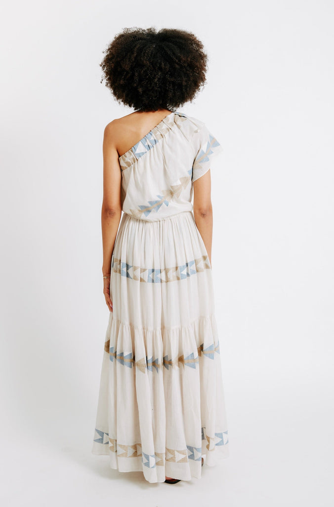 Dresses Mirth Paros One Shoulder Dress in Grecian Jamdani Mirth