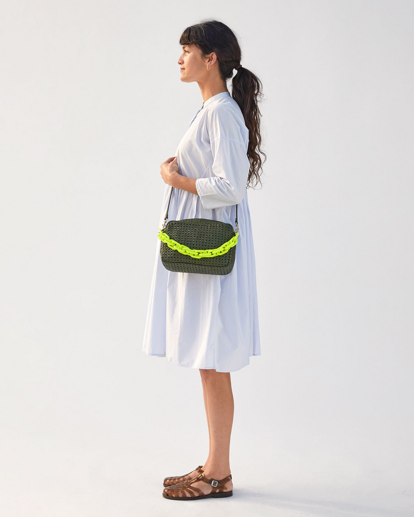 Handbags Clare V. Rattan Marisol Bag in Army Clare V.