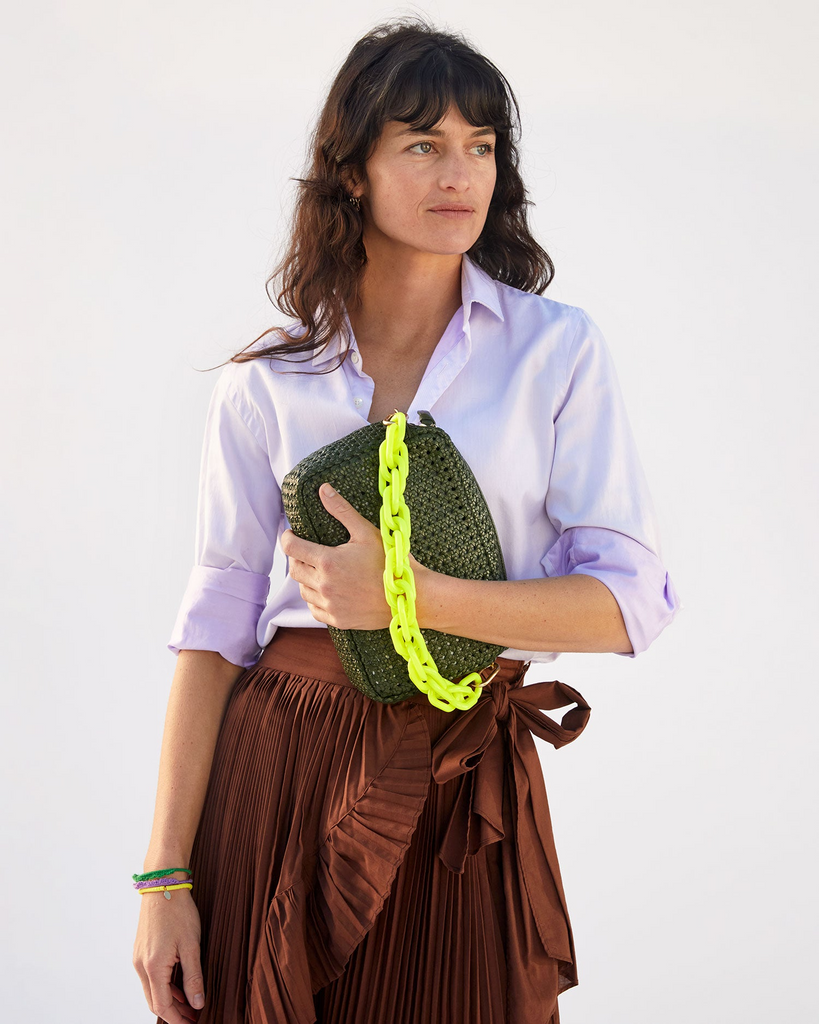 Handbags Clare V. Rattan Marisol Bag in Army Clare V.