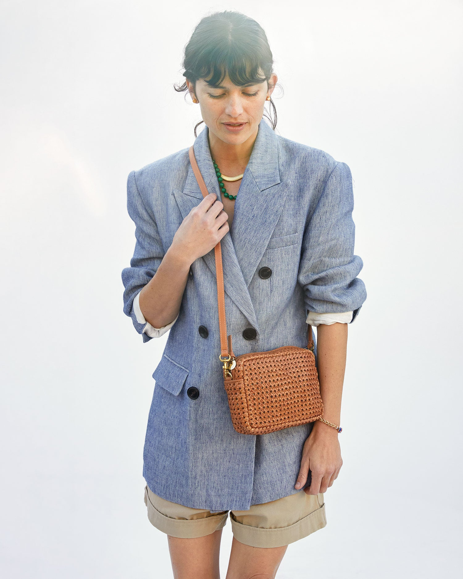 Clare V . Midi Sac Crossbody Bag In Blue