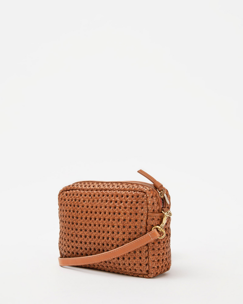 Handbags Clare V. Midi Sac in Tan Rattan Clare V.