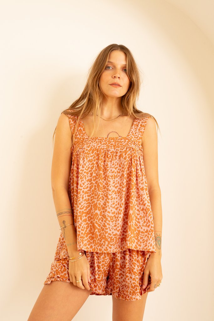 Shorts Natalie Martin Amy Short in Blush Leopard Natalie Martin