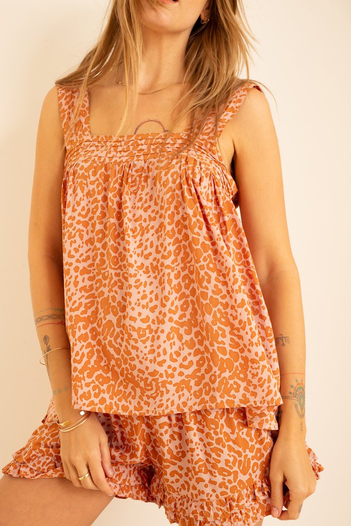 Shorts Natalie Martin Amy Short in Blush Leopard Natalie Martin