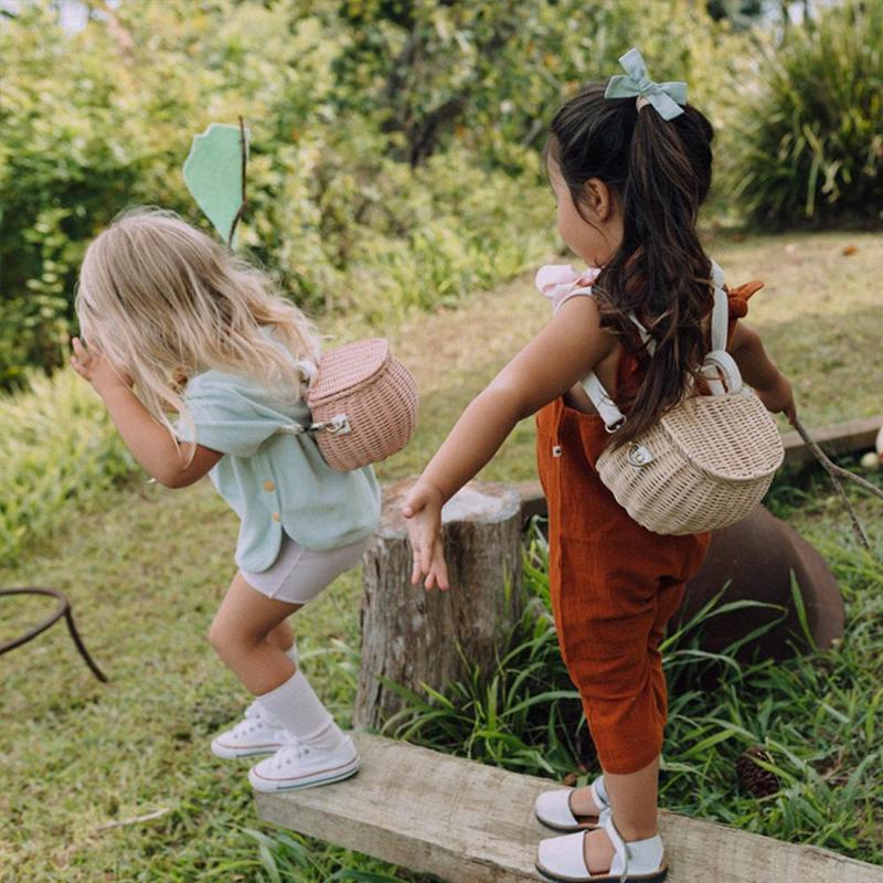 Girls + Boy Olli Ella Mini Chari Bag in Straw Olli Ella