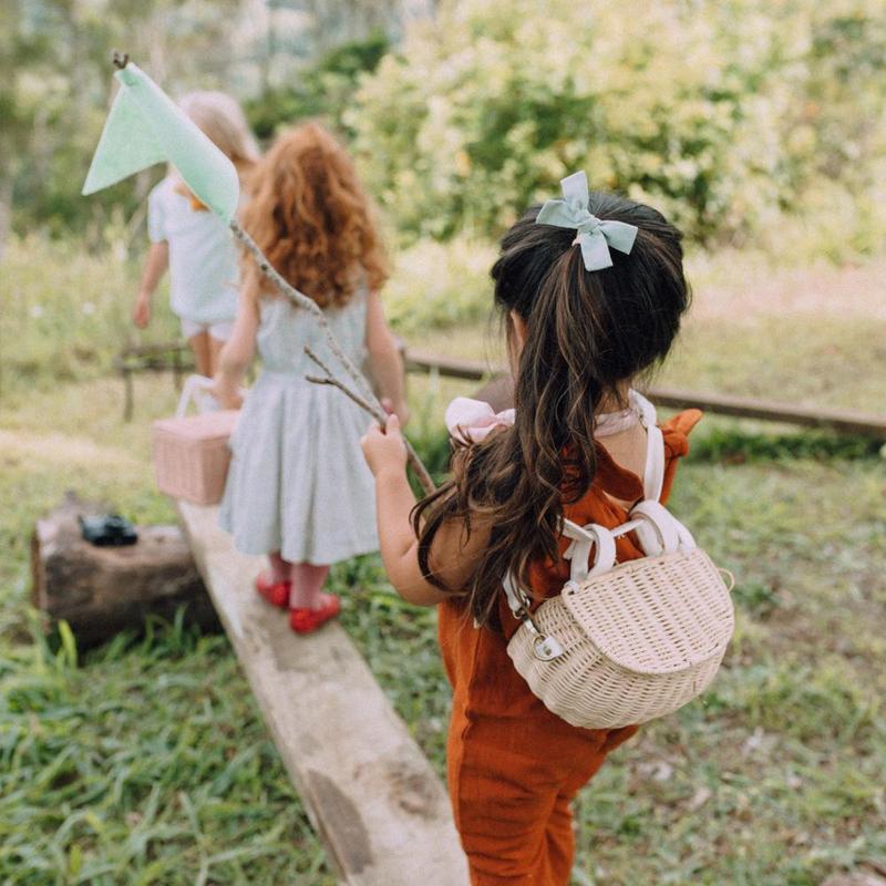 Girls + Boy Olli Ella Mini Chari Bag in Straw Olli Ella