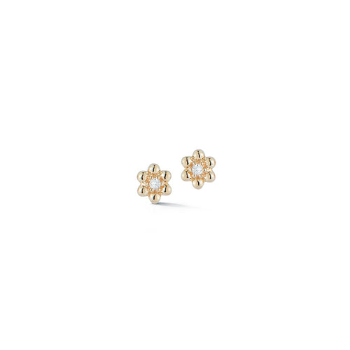 Earrings Dana Rebecca Poppy Rae Pebble Flower Studs in Yellow Gold Dana Rebecca