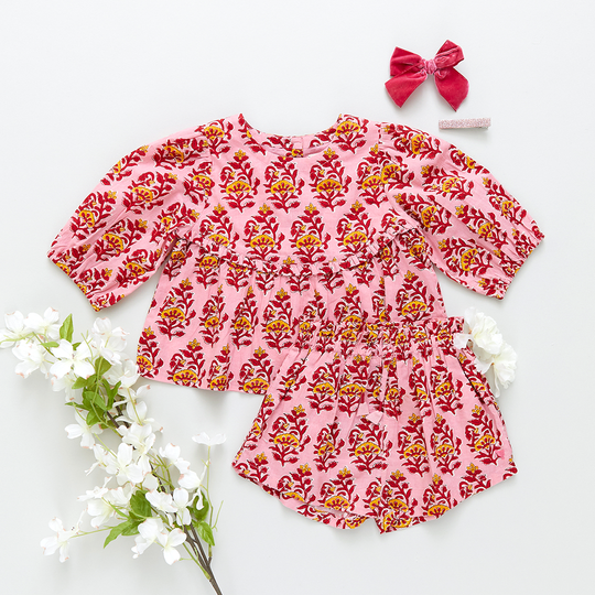 Childrens Apparel Pink Chicken Girls Theodore Short in Pink Posey Pink Chicken