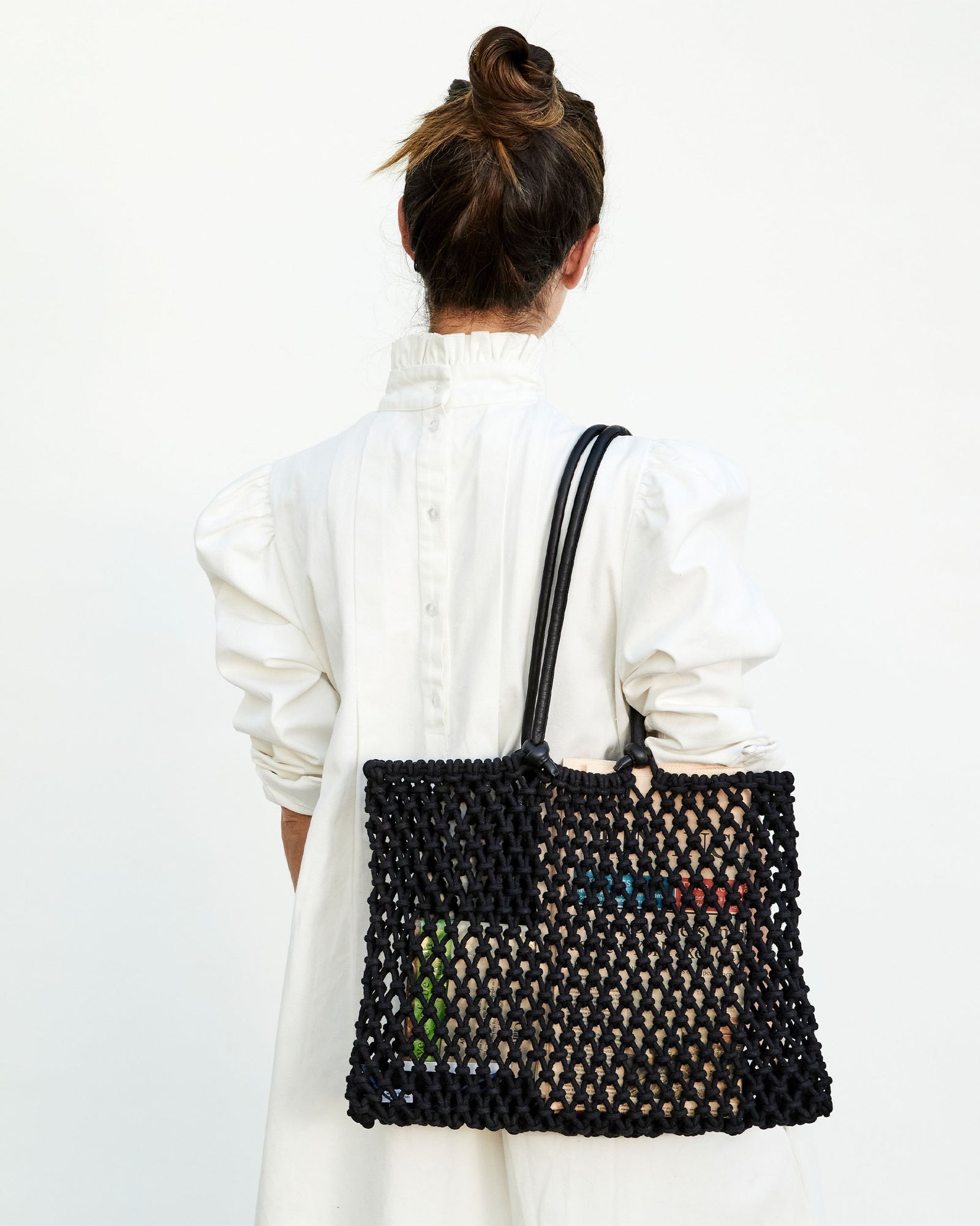 Clare V. Sandy Woven Tote in Black – Serafina