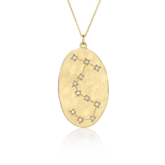Necklaces Brooke Gregson Scorpio Astrology Necklace in Yellow Gold Brooke Gregson
