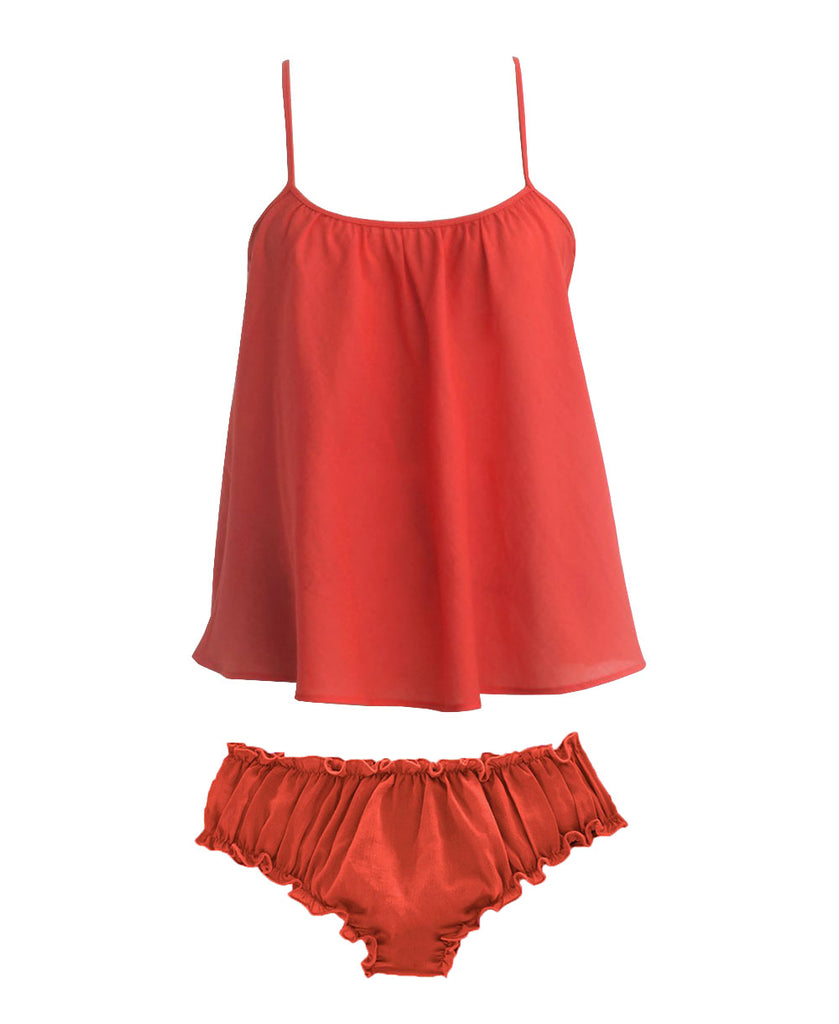 Pajamas Loup Charmant Cotton Bloomer Sleep Set in Coral Loup Charmant