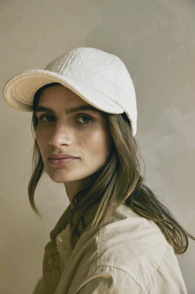 Hats Janessa Leone Halle Ball Cap in Ecru Janessa Leone