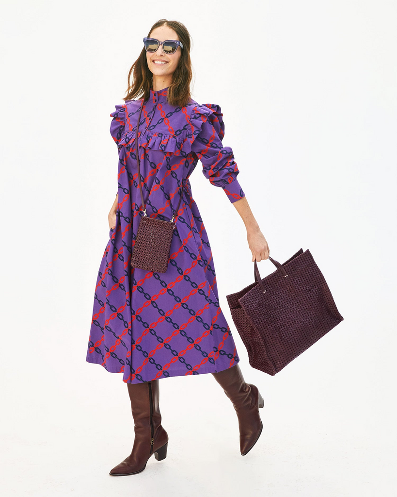 Handbags Clare V. Simple Tote in Plum Rattan Clare V.