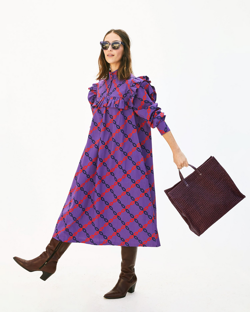 Handbags Clare V. Simple Tote in Plum Rattan Clare V.