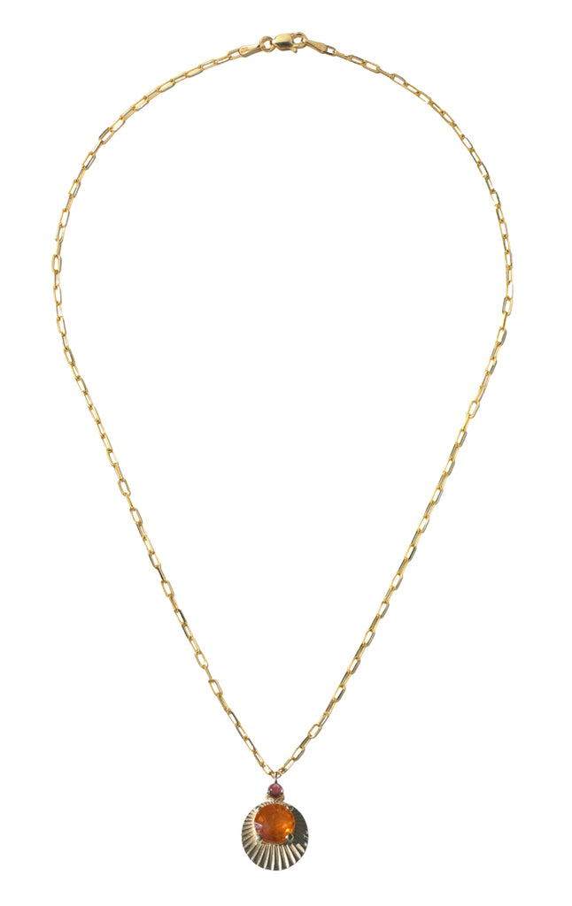 Necklaces Kimberly Doyle Spessartine Garnet Oval Necklace in Yellow Gold Kimberly Doyle