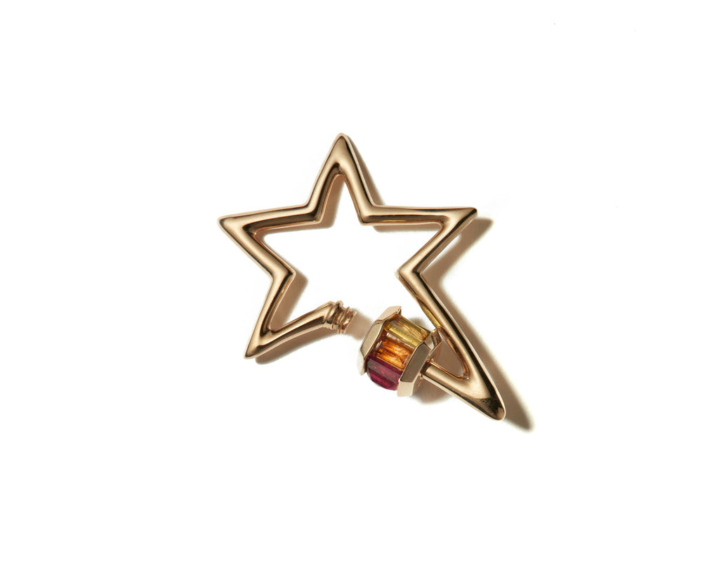 Pendants Marla Aaron Rainbow Baguette Star Lock in Yellow Gold Marla Aaron